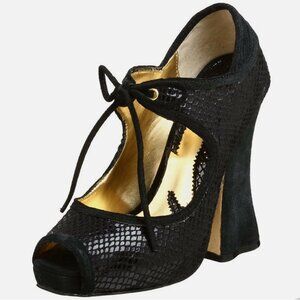 Zinc Security Snake Print Peep Toe Pump
